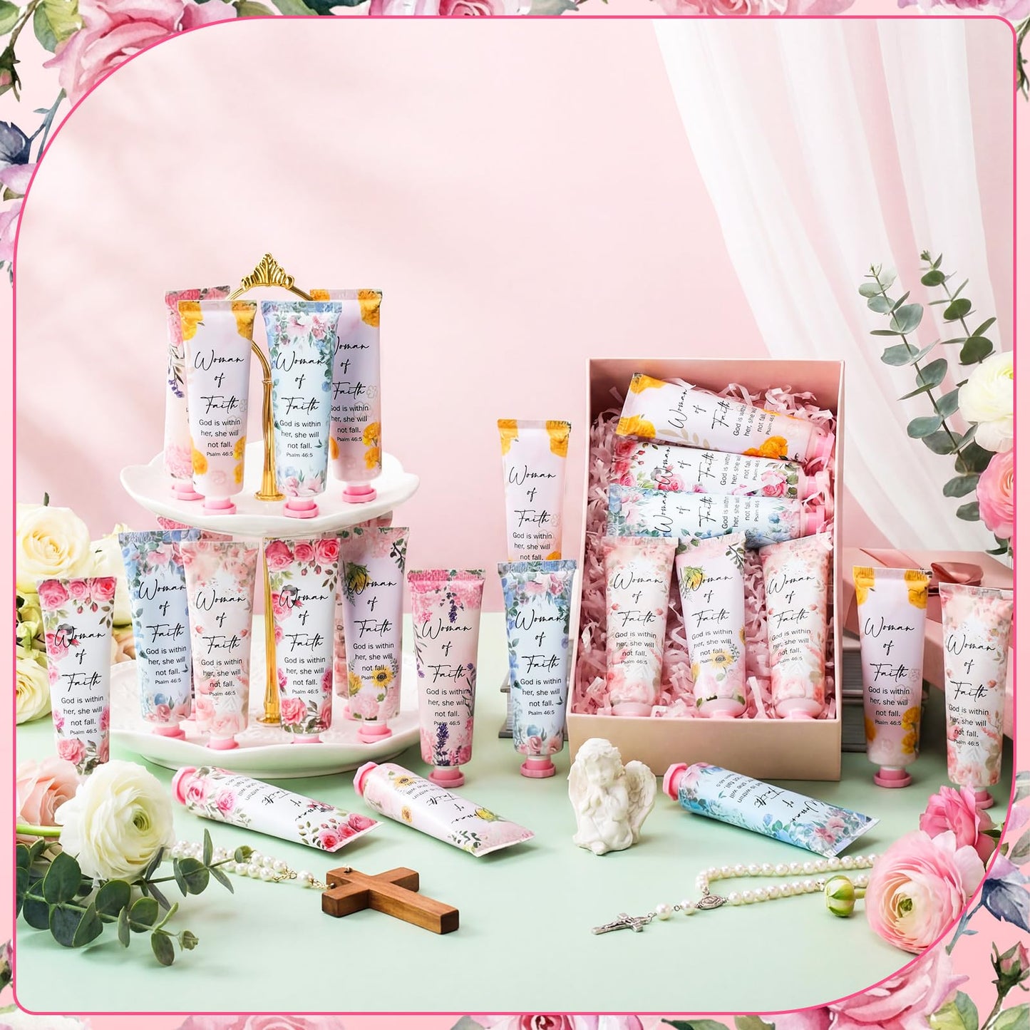 Loopeer 72 Pcs Christian Gifts for Women Bulk Women of Faith Hand Creams Bible Verse Religious Church Gifts Portable Hand Lotion for Vbs Ladies Group Prayer Welcome Bag Stuffer Party Favors