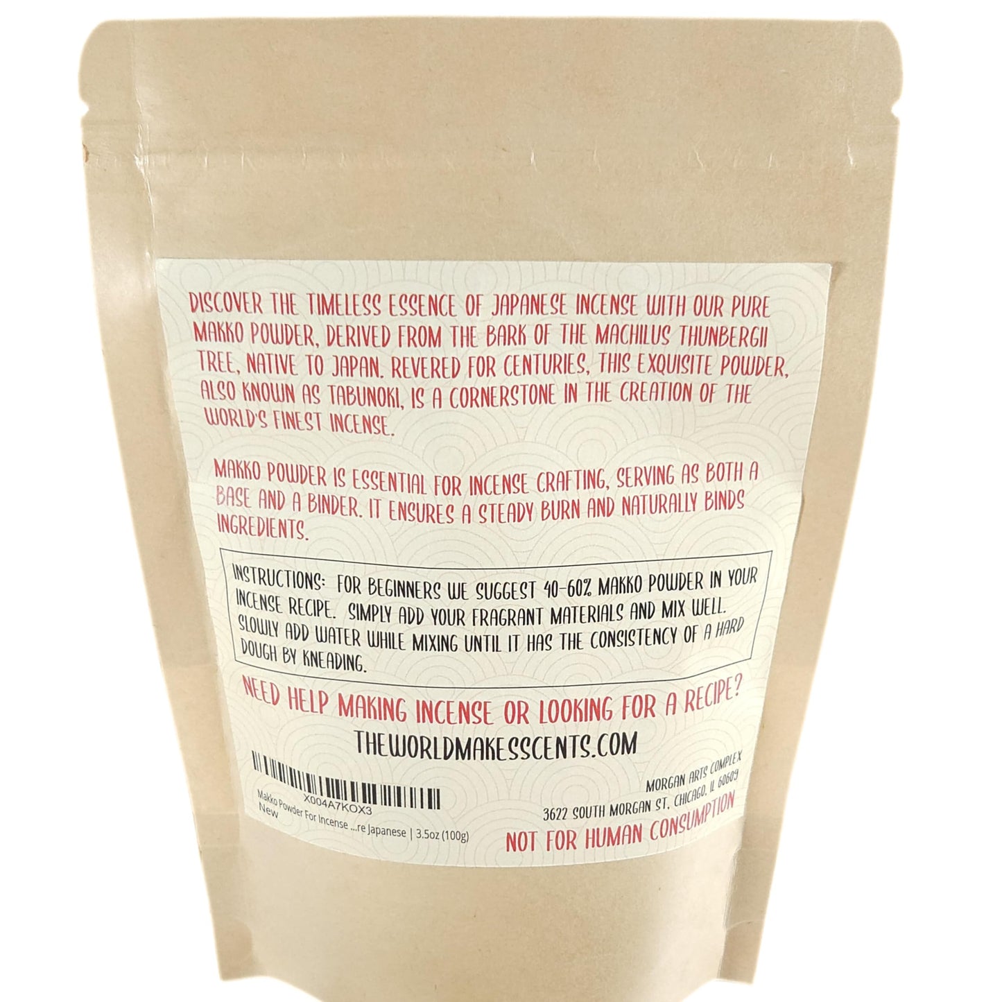 The World Makes Scents Makko Powder for Incense Making | Premium Japanese Tabunoki | 3.5oz (100g)
