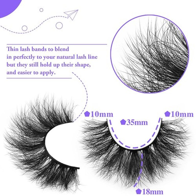 JIMIRE False Eyelashes Fluttery Mink Lashes Pack Fluffy Wispy Crisscross Volume Lashes for Baby-doll Look