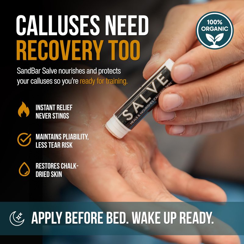 SandBar Callus Remover File for Hands - Durable Aluminum Tool for Callus Care and Dead Skin Removal - Includes Nourishing Salve - Ideal for Athletes, Climbers, and Gym Enthusiasts