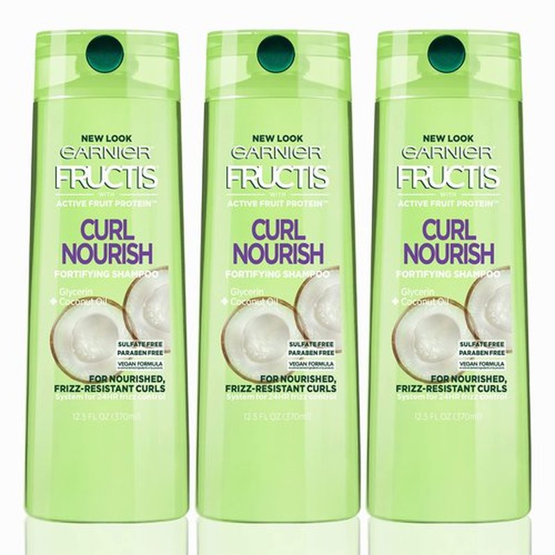 Garnier Hair Care Fructis Triple Nutrition Curl Nourish Shampoo (Packaging May Vary), 12.5 Fluid, 3 Count
