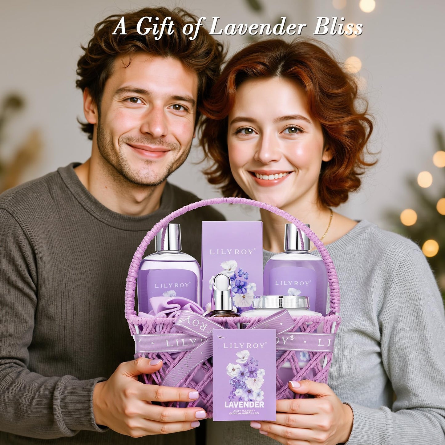 Spa Gifts Set, Birthday Gift for Mom - Lavender Spa Gift Baskets for Women