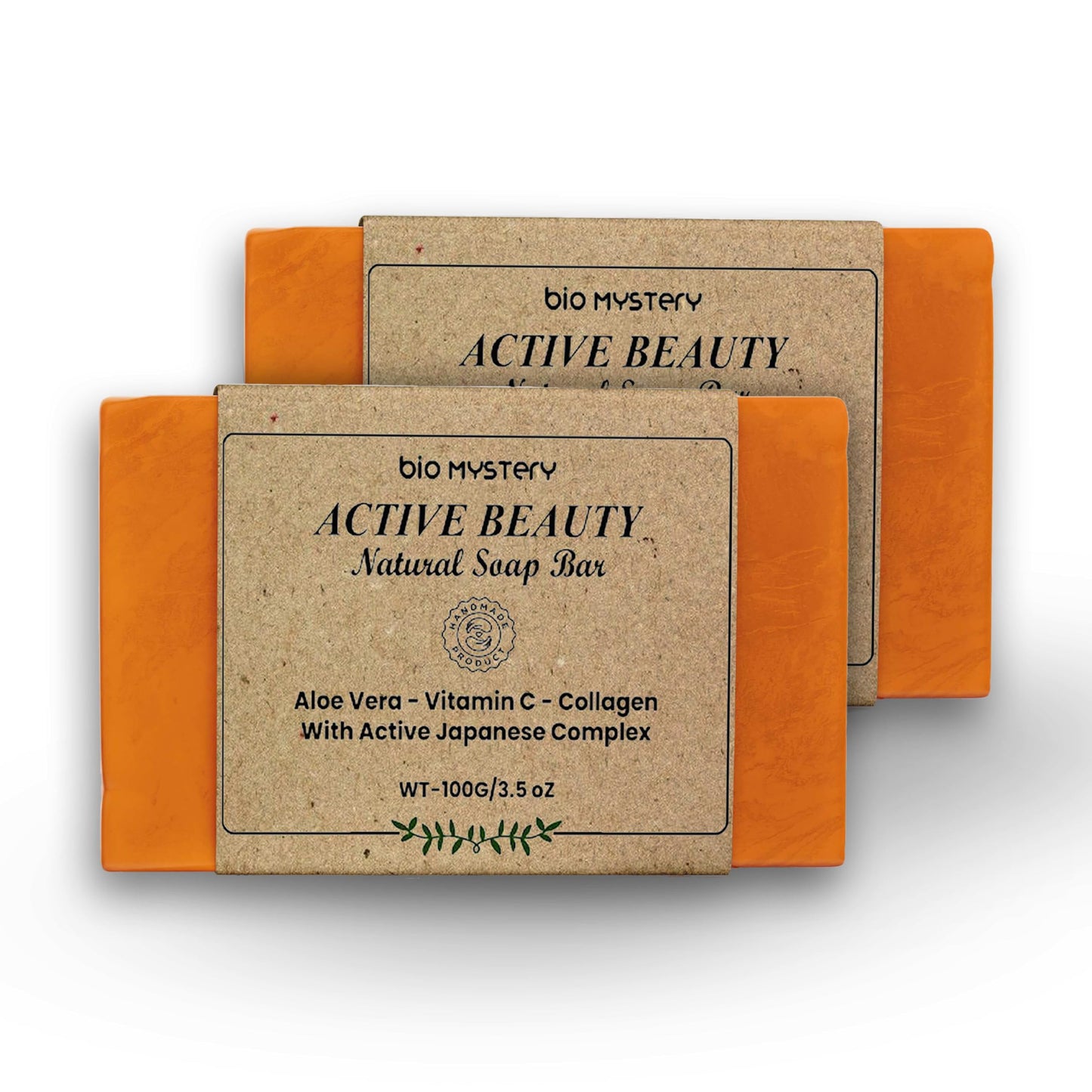 Bio Mystery Active Beauty Soap Bars – Face and Body Soap (Pack of 2, 100g Each)