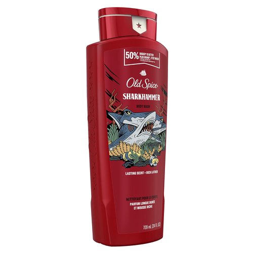 Old Spice Body Wash for Men, Sharkhammer, Long Lasting Lather, 24 fl oz (Pack of 4)
