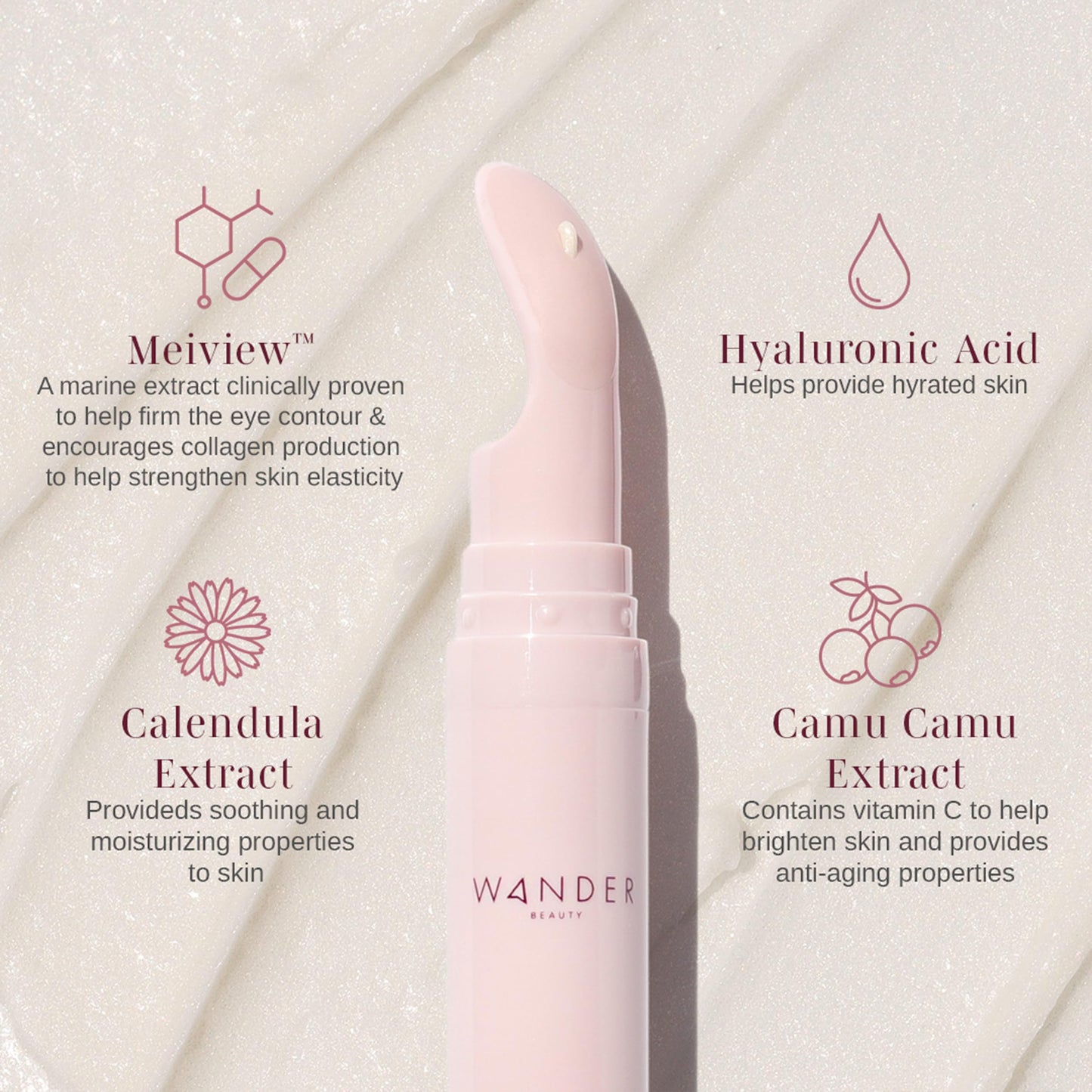 Wander Beauty Women's Baggage Claim Eye Cream, Multicoloured, 1.01 Ounce (Pack of 1)