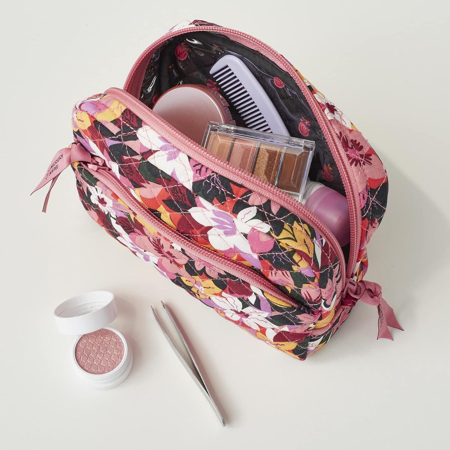 Vera Bradley Women's Cotton Medium Cosmetic Makeup Organizer Bag
