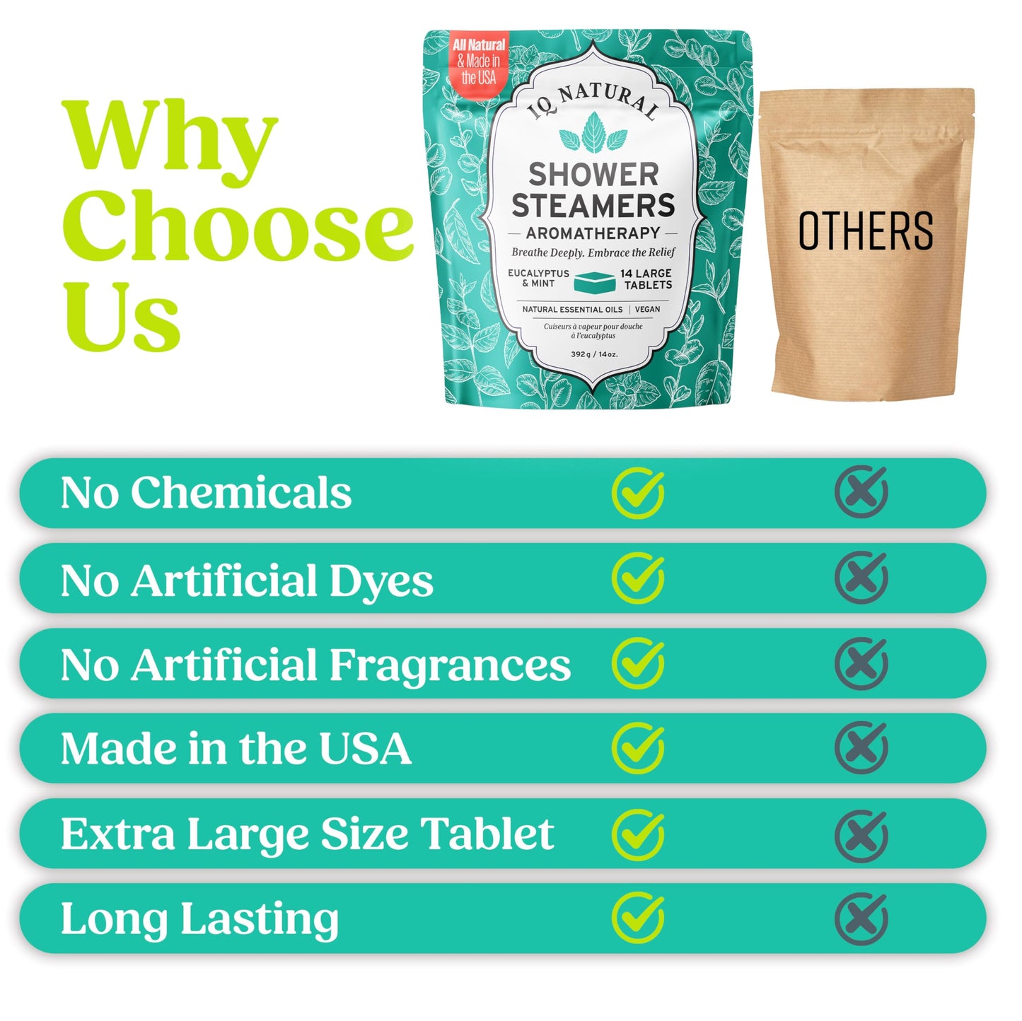 Eucalyptus Shower Steamers Aromatherapy for Women- USA Made - Shower Bombs Aromatherapy for Women, Vapor Shower Tablets Aromatherapy, Menthol Shower Scent Steamers Cold and Flu, Organic Shower Steamer