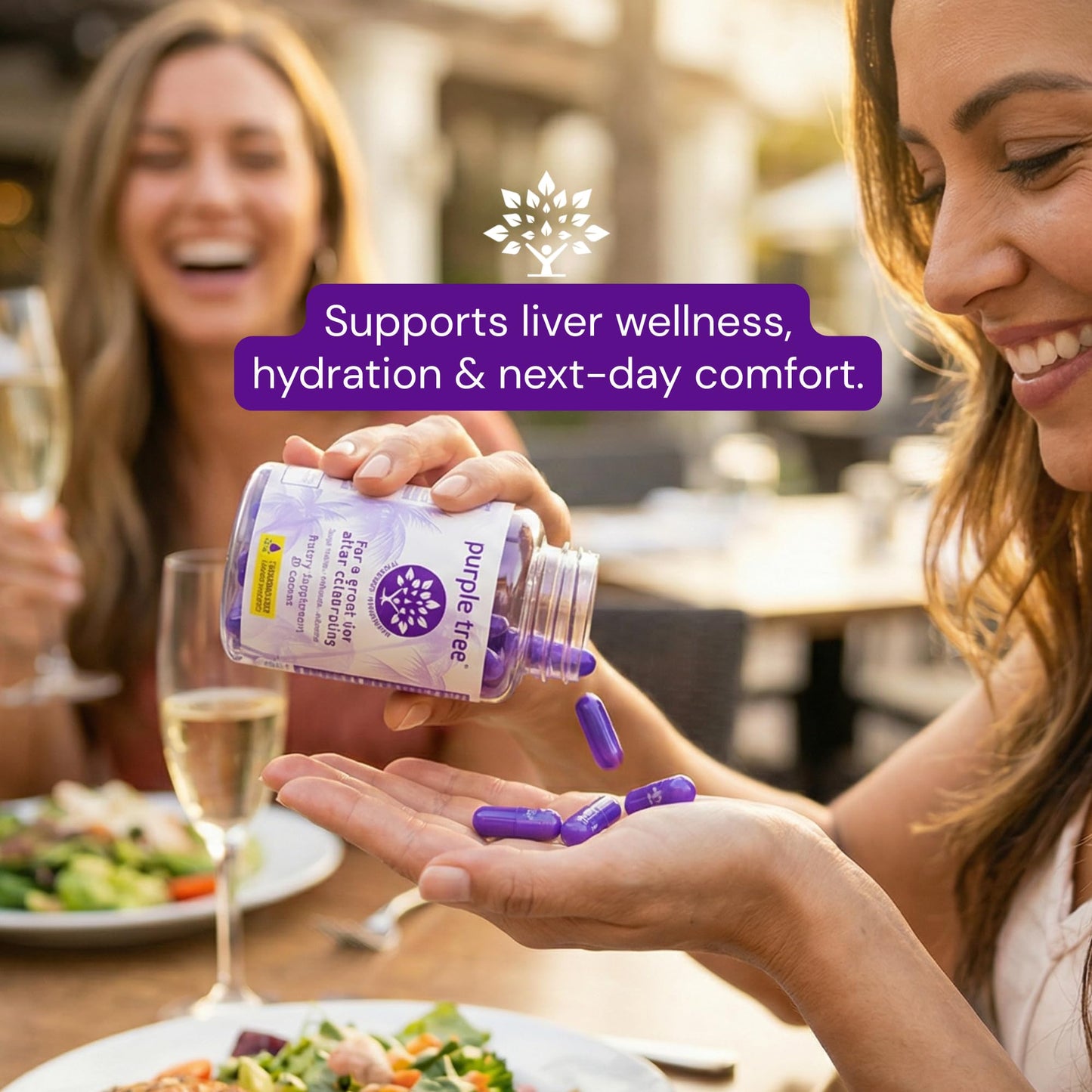 purple tree Post-Celebration Wellness Supplement for Liver Support & Hydration | Liposomal Dihydromyricetin (DHM), L-Glutathione, Milk Thistle, B Vitamins, Minerals, Willow Bark | 30 Capsules