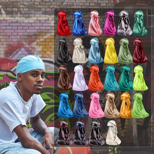 ForceWave Silky Durag for Men Wave Cap Satin Dorag for Men Women 360 Wave Purple