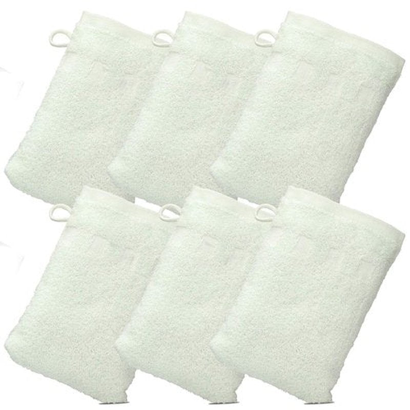Made Easy Kit Bath Mitts - Pack of 6 - (6" x 9") European Style Washcloth with Loop (Aqua, 6 x 9 inches)