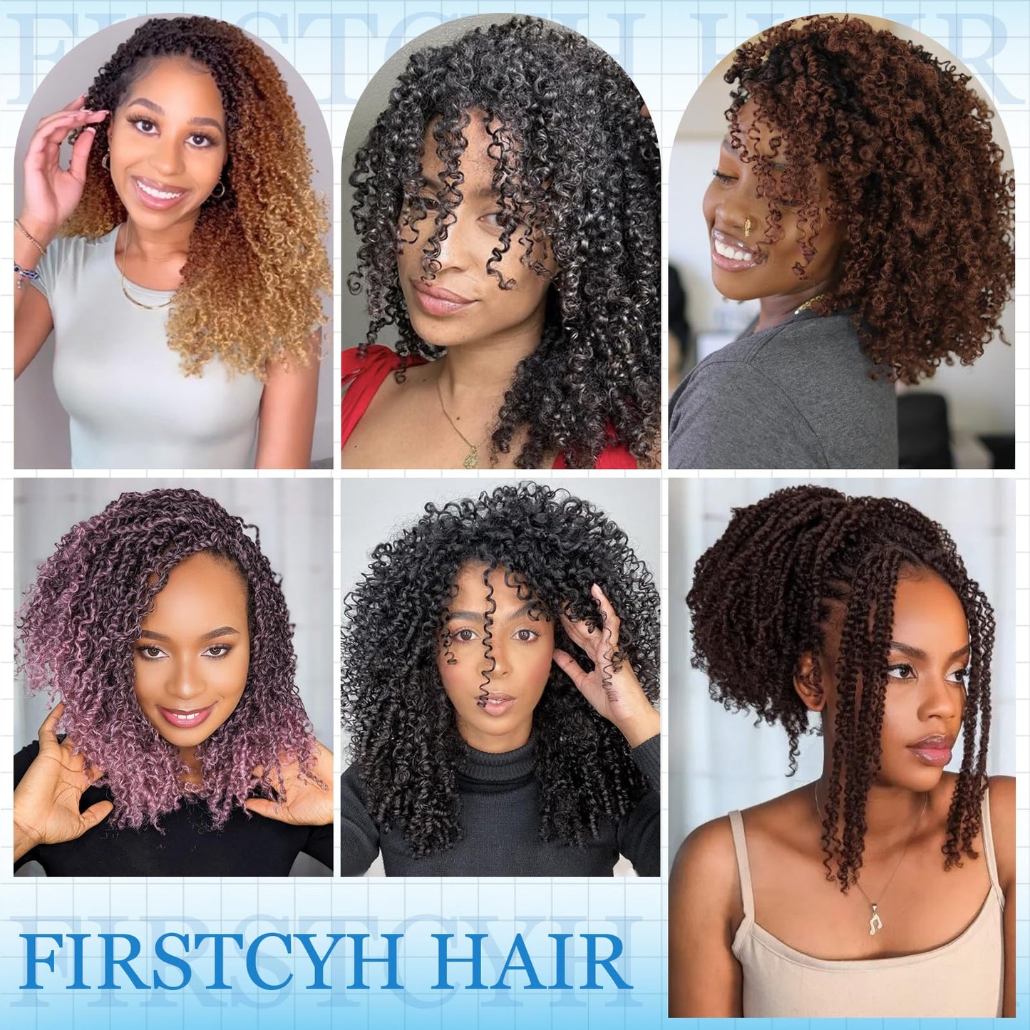 Passion Twsit Hair 12 Inch - 2# Yankee Twist Crochet Hair 10Packs Passion Twist Braiding Hair Prelooped Mini Spring Twist Crochet Hair for Black Women(12 Inch,2#)