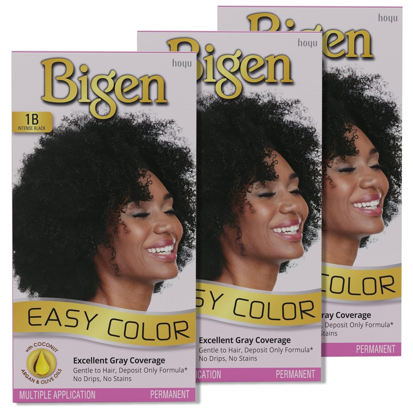 1N Bigen Easy Color for Women Natural Black-New Formula, New Look - 3 Pack