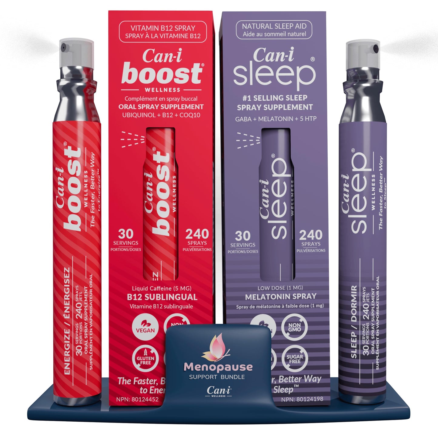 Can-i Menopause Supplements for Women – Perimenopause Supplements Women – Menopause Support when Facing Sleep Issues, Brain Fog, Fatigue & Hot Flashes – Fast-Acting Oral Vitamin Sprays – 480 Sprays