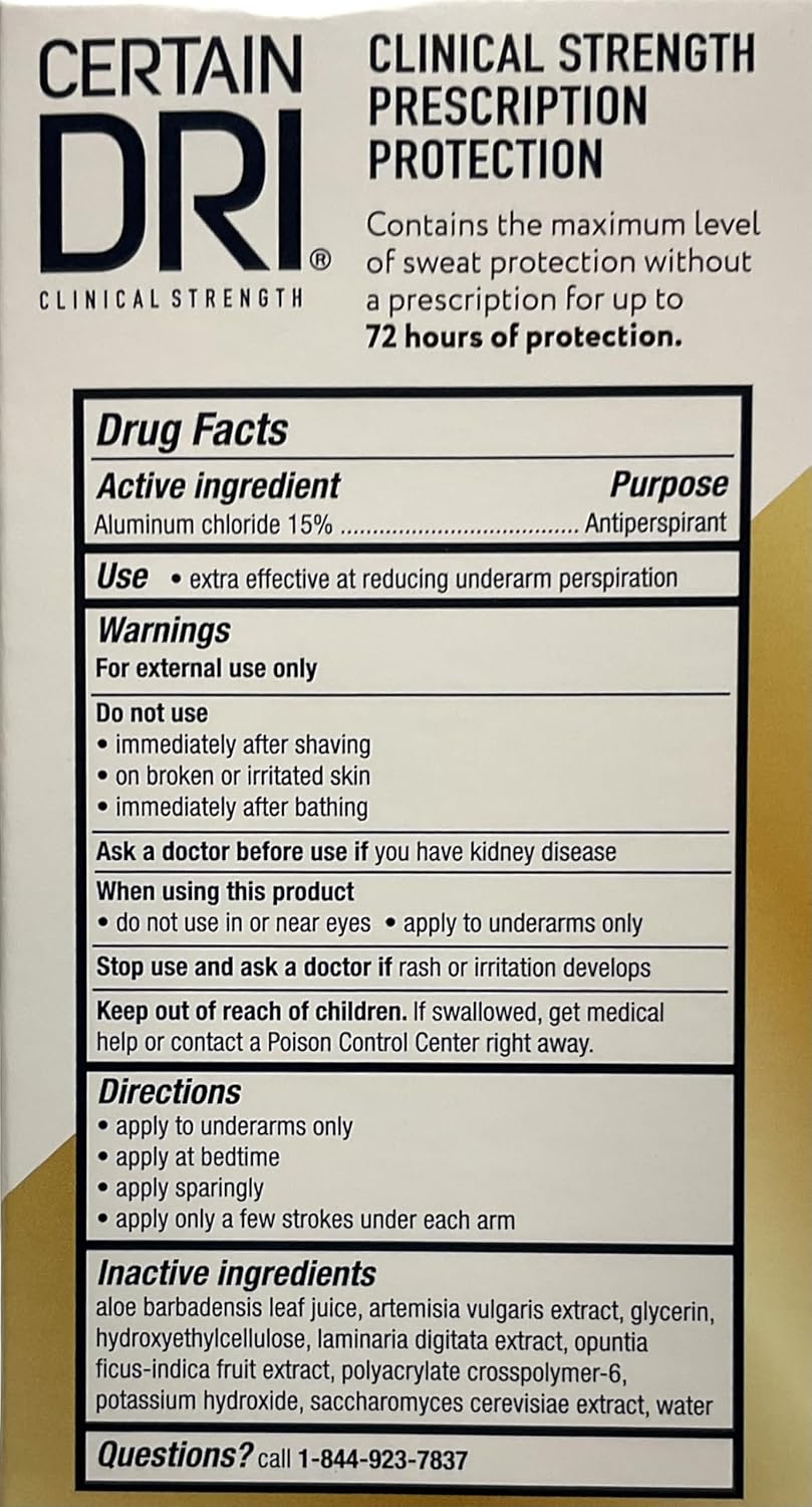 Certain Dri Anti-Perspirant Roll-On, 1.2 Fl Oz, Triple Pack for Maximum Protection