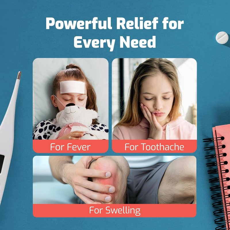 Cooling Patches for Kids - 20 Pack Fever Relief Stickers | Minty Cool, Multi-Color Baby Pads for Hot Weather & Headaches