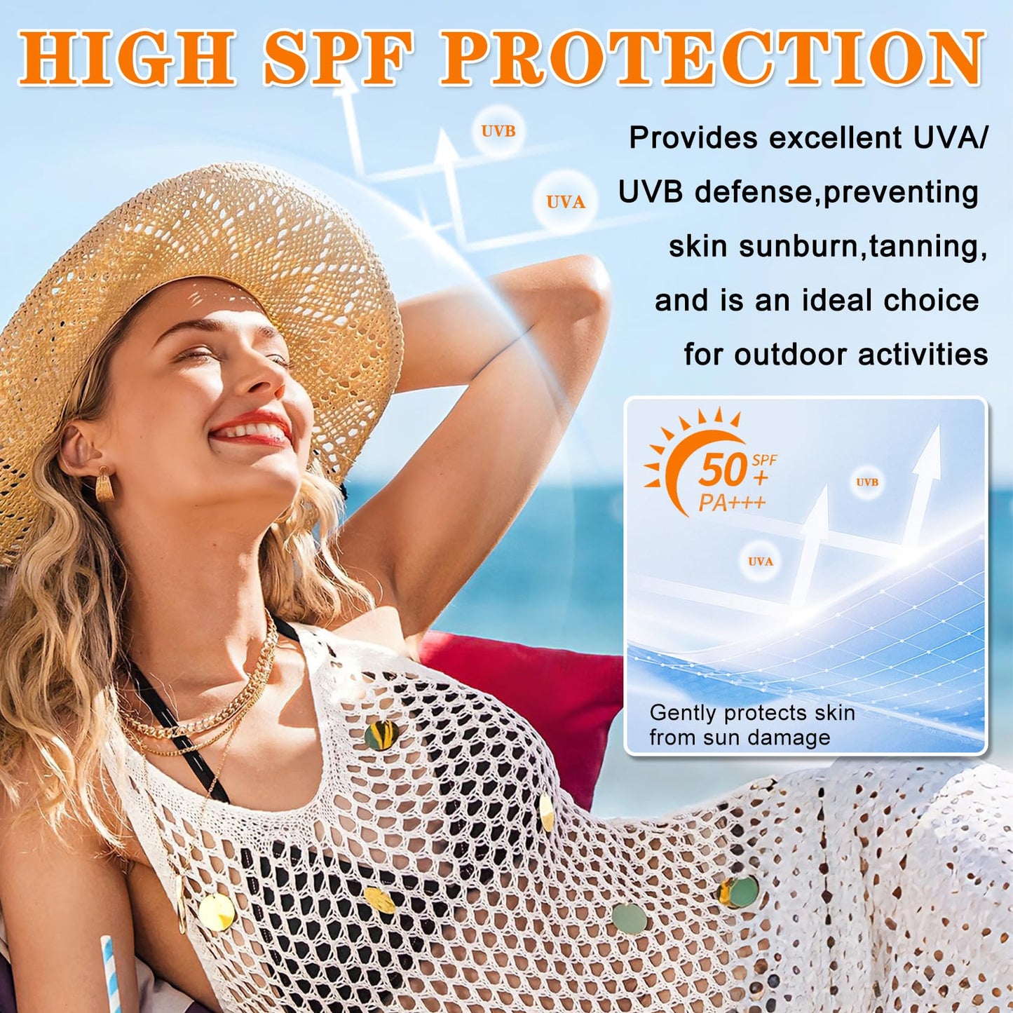 CAHIUYOA Face Sunscreen Spray,Mineral Spray Sunscreen SPF 50,360°Lightweight Sun Screen Face Mist,Travel Size,Broad Spectrum UVA/UVB,Water Resistant,Non-greasy,6.76 Fl Oz