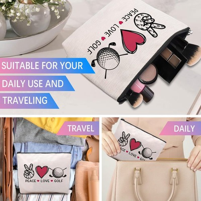 CEASQVAA Golf Gifts Makeup Cosmetic Bag for Women, Gifts for Golfer, Golfing Gifts for Golf Lovers Players, Birthday Gifts for Her Women