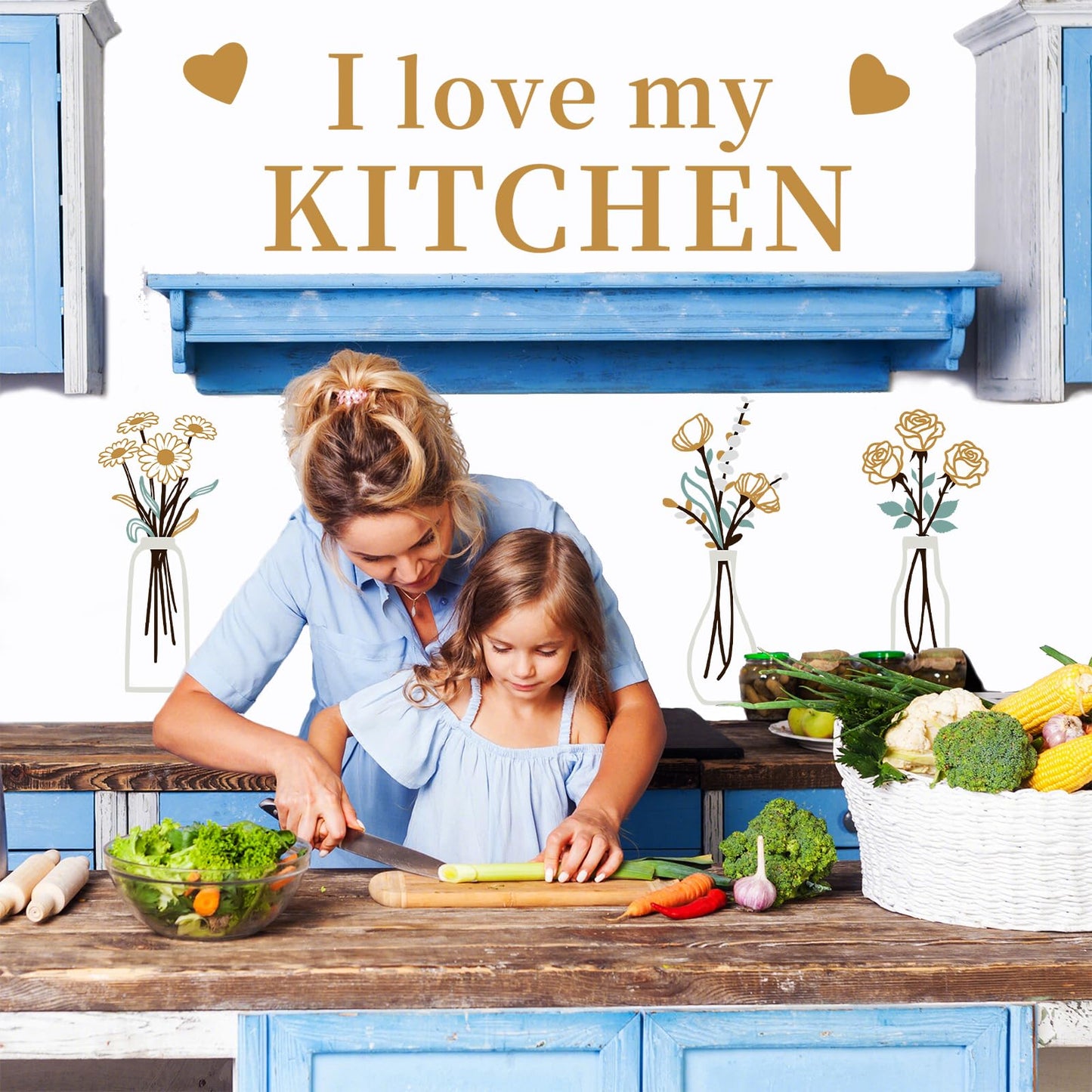 Rotumaty Kitchen Wall Stickers Decals Love Kitchen Quotes Sign Wall Decor
