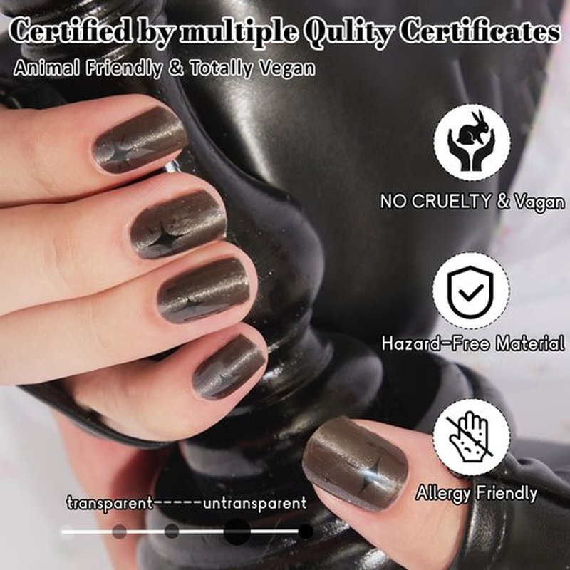 GelMala Gel Nail Strips Semi Cured Black Cat Eye with Star- Semi Cured Gel Nail Strips Black, Long Lasting, Easy to Apply & Remove -Gel Nail Polish Strips Black Manicure Nail Wraps (Sirius)
