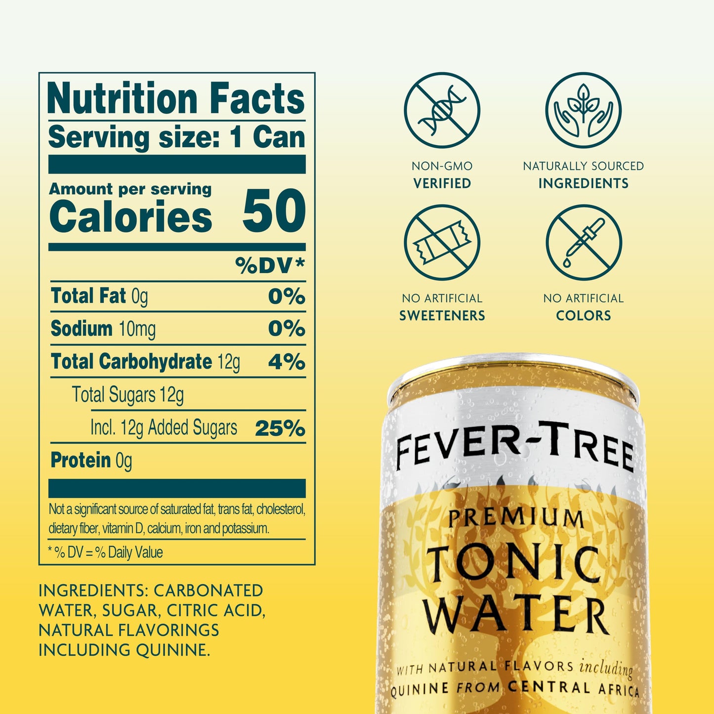 Fever-Tree Tonic Water – Premium Mixer for Cocktails and Mocktails, 24 x 5.1 Cans – Naturally Sourced, Non-GMO