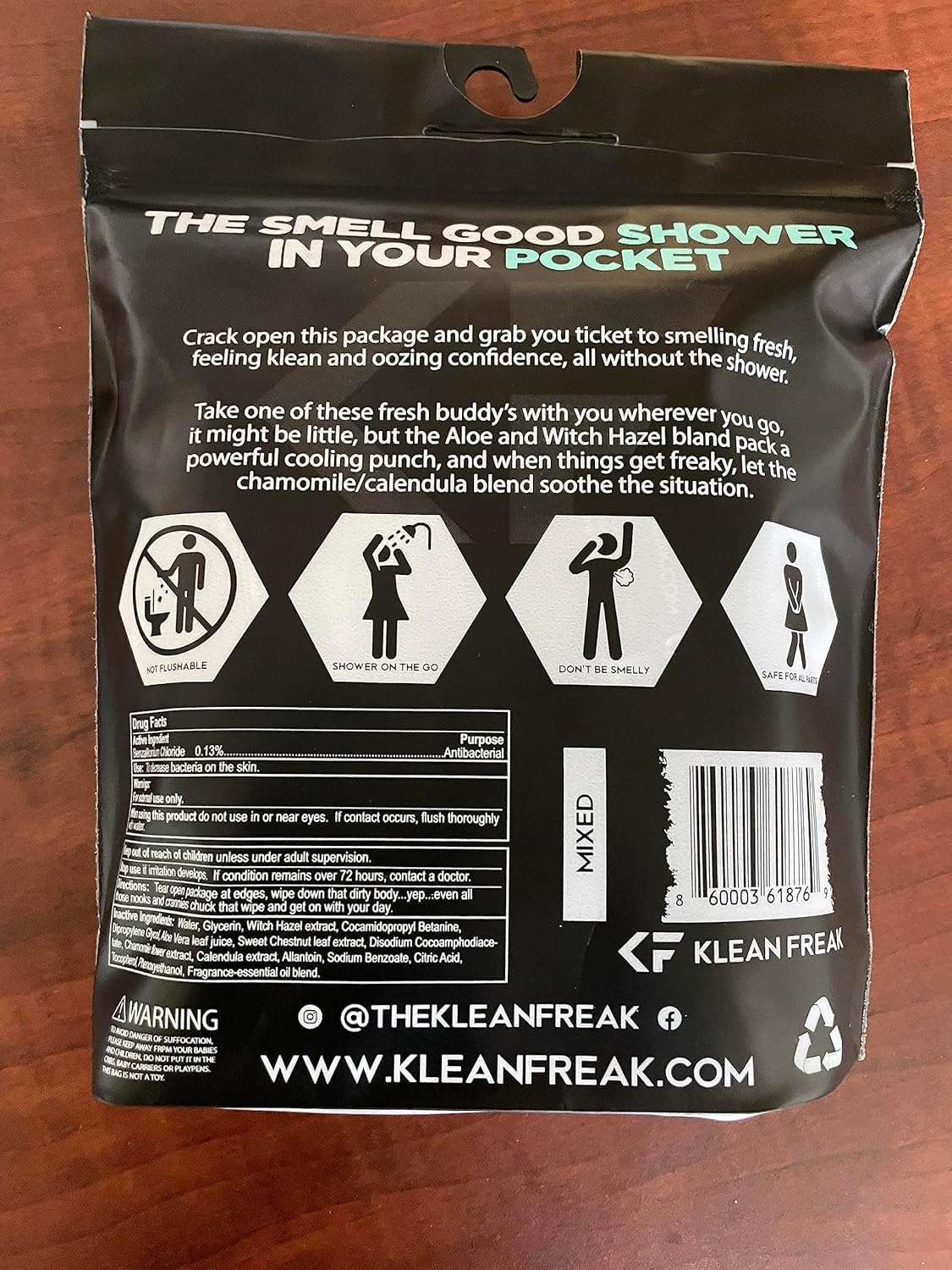 Klean Freak Body Wipes - for Face and Body, No Water, Wipe Away Sweat and Odor, Large Textured, Travel, Gym, Camping and More, 120 Cnt Jug (Scent-Free Jug)