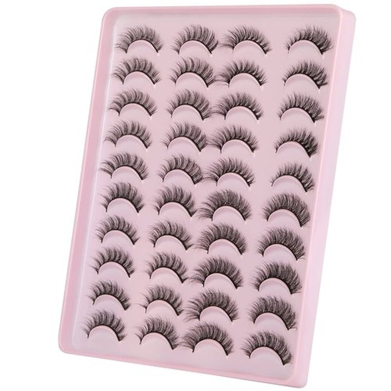 ALPHONSE False Lashes 3D Natural Short Wispy Fake Eyelashes Full Fluffy Wispies 15MM Faux Mink Eyelash Pack 20 Pairs 4 Styles Mixed