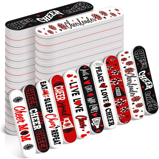 Lanties 50 Pack Cheerleader Gifts Bulk for Team Cheer Mini Nail Files for Women Cheerleader Emery Boards Funny Cheer Party Favors Small Spa Gifts for Women Teammates Salon Manicure Tools
