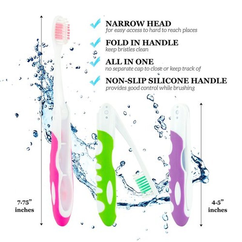 Bulk Travel Toothbrushes, Individually Wrapped Portable Toothbrush, Manual Disposable Travel Toothbrush Set for Adults, Medium Soft Large Head, Multi Color Travel Toothbrush Kit (100 Pack - Medium)