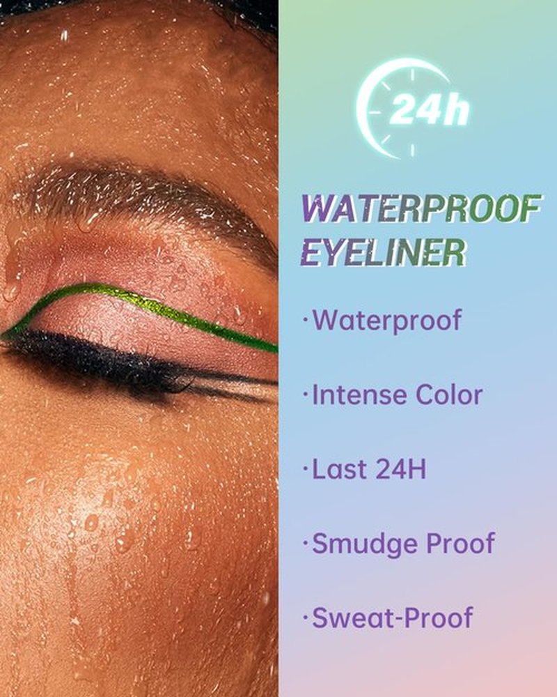 Metallic Multichrome Eyeliner Pencil, Purple Glitter Gel Eye Liner Pencils, Waterproof Smudge-proof Longwear, Multi-Use Sharpenable Colored Eyeliner Shimmer Eyeshadow Makeup Pen, Delineador De Ojos-02