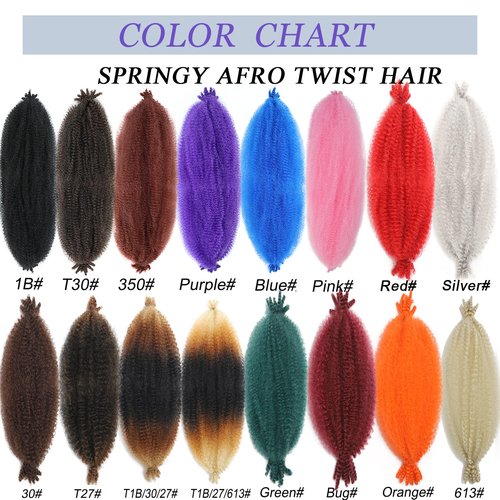Parceria 12 Inch Springy Afro Twist Hair 8 Packs Marley Twist Braiding Hair Pre-fluffed Spring Twist Hair Kinky Hair Afro Twist Hair Marley Hair for Faux Locs (12 Inch (Pack of 8), Bug# Marley Twist)