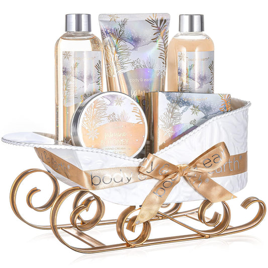 Jasmine & Honey Gift Set for Women - Luxurious Bubble Bath & Hand Cream - Perfect Holiday Gift Basket