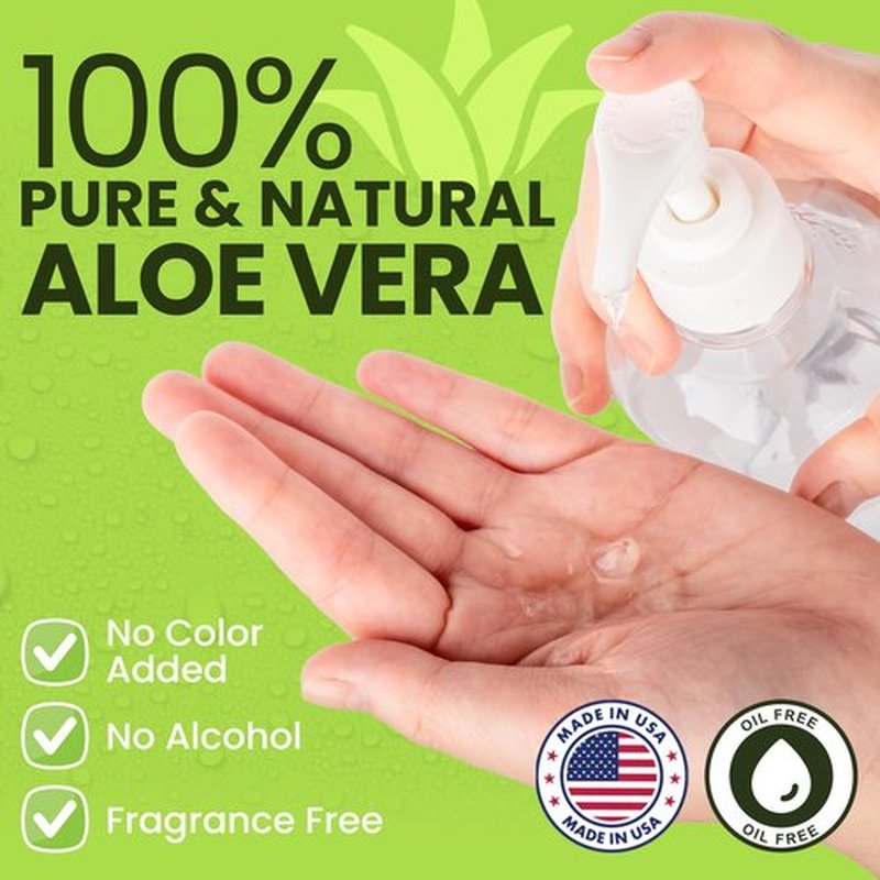 Organic 100% Aloe Vera Gel for Face & Body with Manuka Honey - A Fresh Aloe Vera Plant, No Powder - Sunburn Relief - Aloe Vera Gel for Hair (1 Gallon)