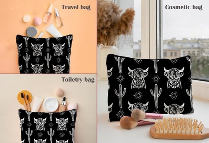 Lacosu Western Makeup Bag,Western Gifts For Women,Cow Makeup Bag,Cowgirl Stuff,Western Stuff For Women,Western Gifts,Cowgirl Gifts(Leather COW X)…