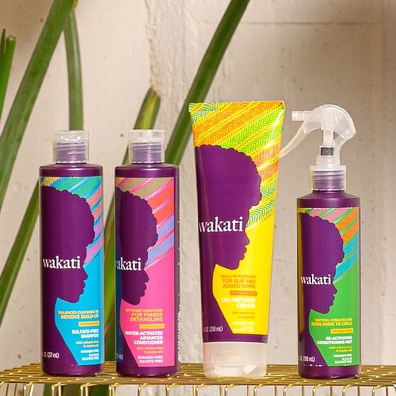 Wakati Water-Activated Detangling Conditioner, 8 Ounce, Natural Hair Moisturizer, Long Lasting Frizz Control, Experience Finger-Comb Detangle, Sulfate Free, Paraben Free, White (Pack of 2)