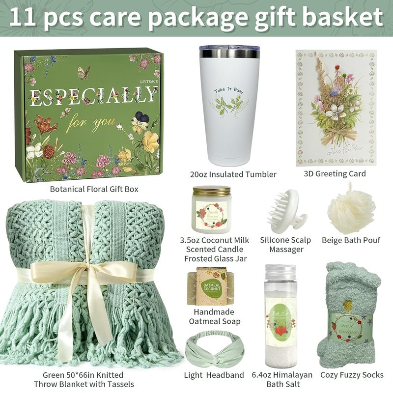 Comfort Care Package - Sympathy Gifts for Women | Blanket, Tumbler, Candle & Bath Set for Loss of Loved One