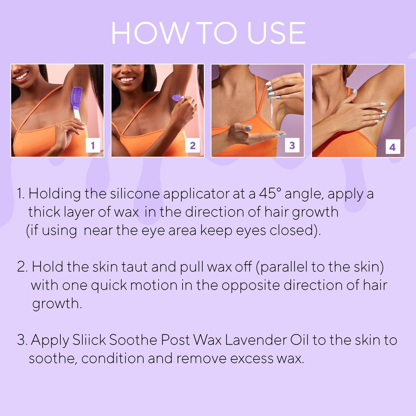Sliick Hard Wax Beads for Sensitive Skin – Acai Berry, Stripless Waxing Beads for Face & Body Hair Removal, 8 oz