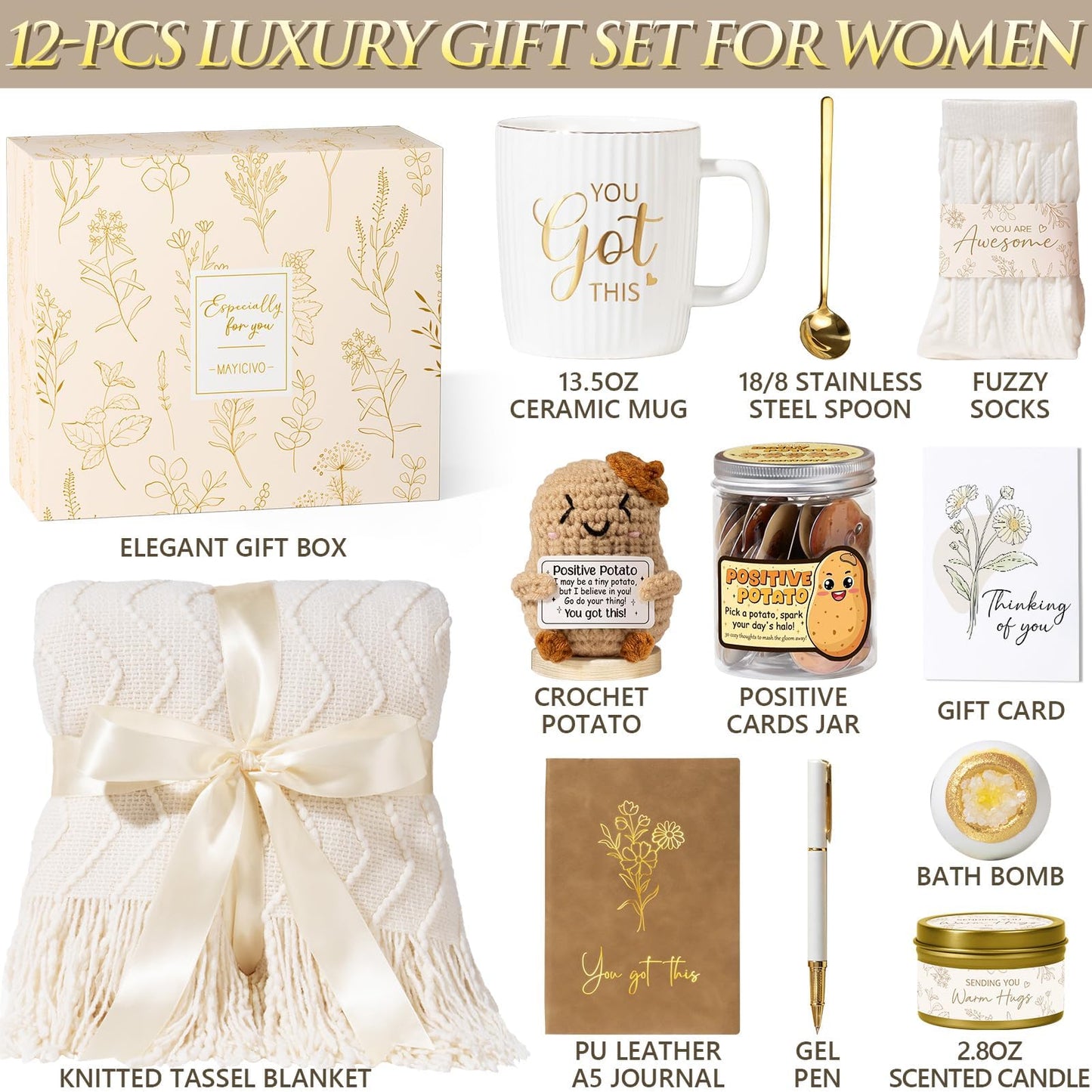 Get Well Soon Gifts Baskets for Women, Spa Self Care Package After Surgery