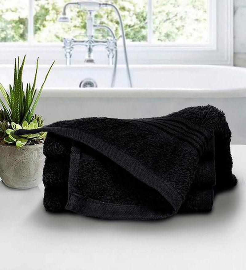 Belizzi Home Ultra Soft Cotton Washcloths, Contains 24 Piece Face Cloths 12x12 inch, Ideal for Everyday use Face Towels, Compact & Lightweight Multi Purpose Washcloths - Black