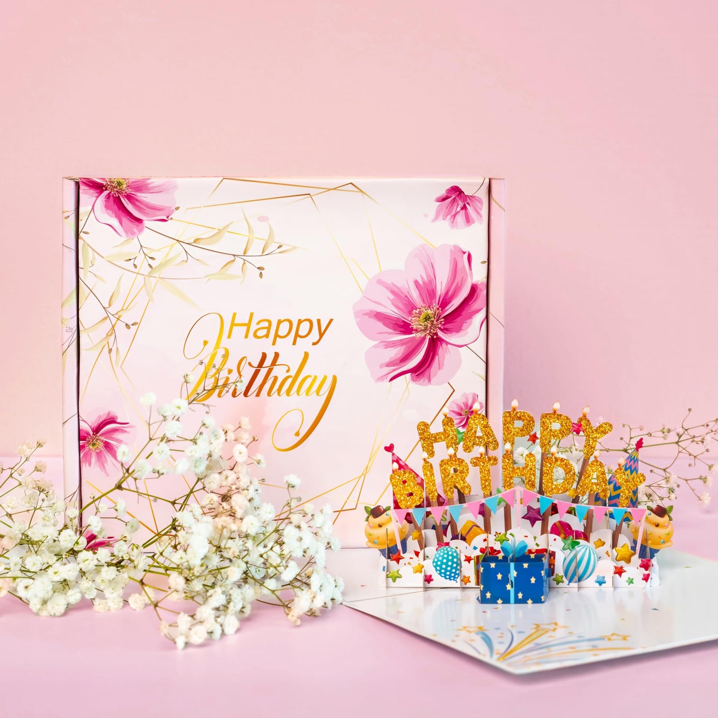 Birthday Gift Box Set for Women. Spa and Self Care Package with Tumbler, Bath Accessories, Scented Candle, Cozy Socks.
