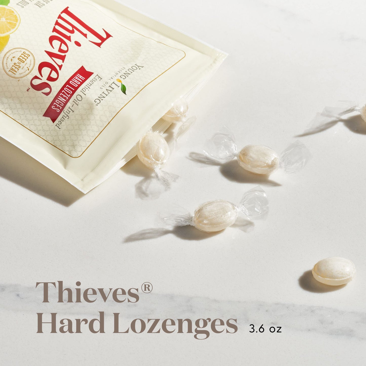 Young Living Thieves Throat Lozenges | Sugar Free Lozenges for Adults | Throat Comfort & Dry Mouth Support with Lemon Essential Oils | 30 Count, Pack of 3