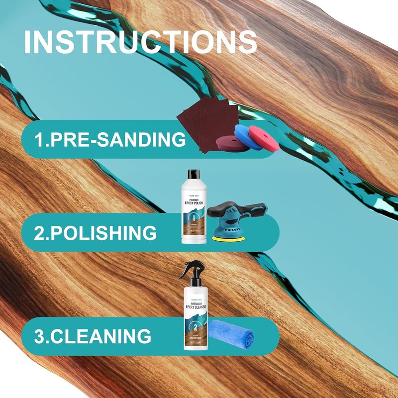 Resin Polishing Kit - Premium 32oz Epoxy Polish & Cleaner | Removes Scratches & Scuffs for Countertops