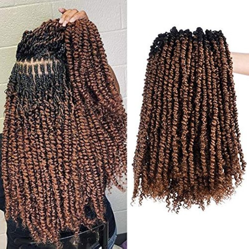 Silike Passion Twists Braiding Hair, Crochet Passion Twist(12 Roots per Pack, 6 Packs) Pre-twist Passion Twist Hair for Black Women (18 inch, ombre 30)