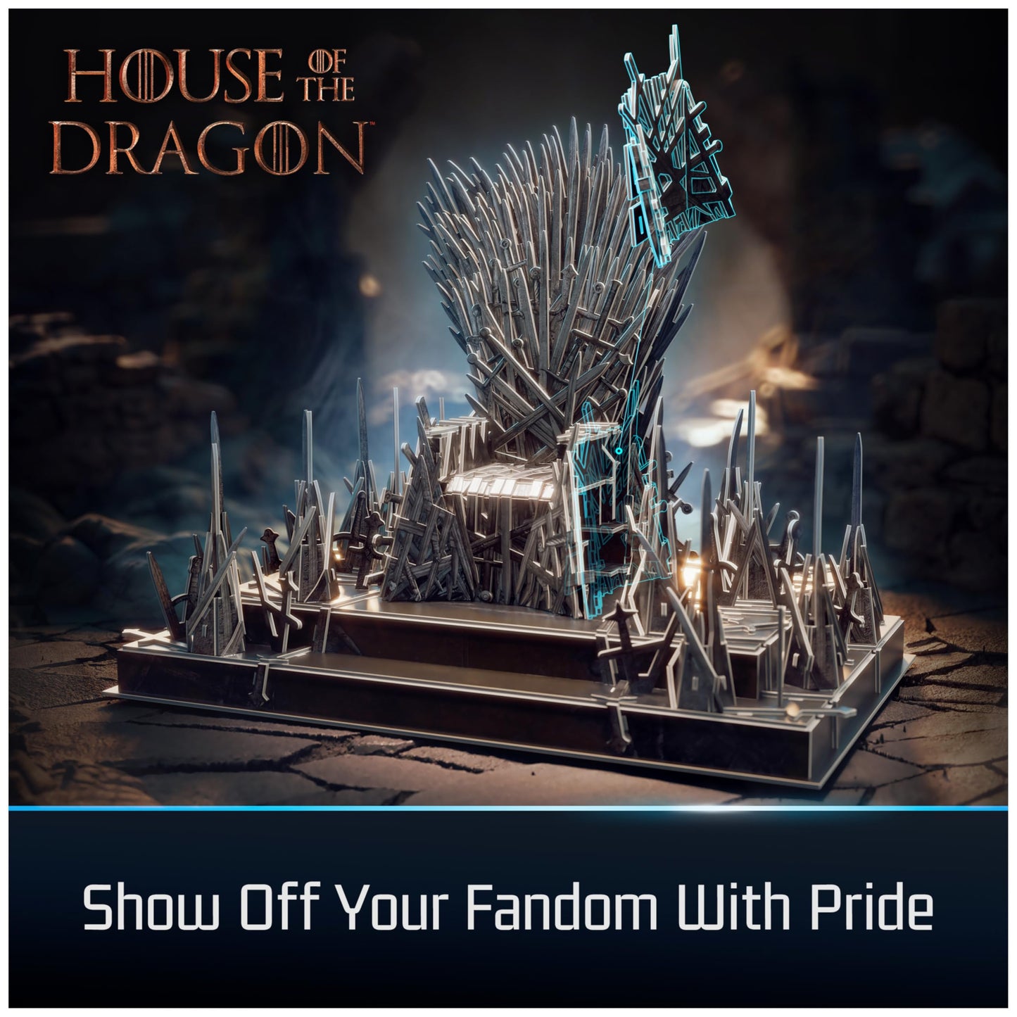 4D Build, Game of Thrones Iron Throne 3D Model Kit, GOT Collectibles & Desk Décor, Adult Puzzles for Fantasy Book GOT Fans, 3D Puzzles for Adults & Teens, 219 Pieces, for Ages 12 & Up