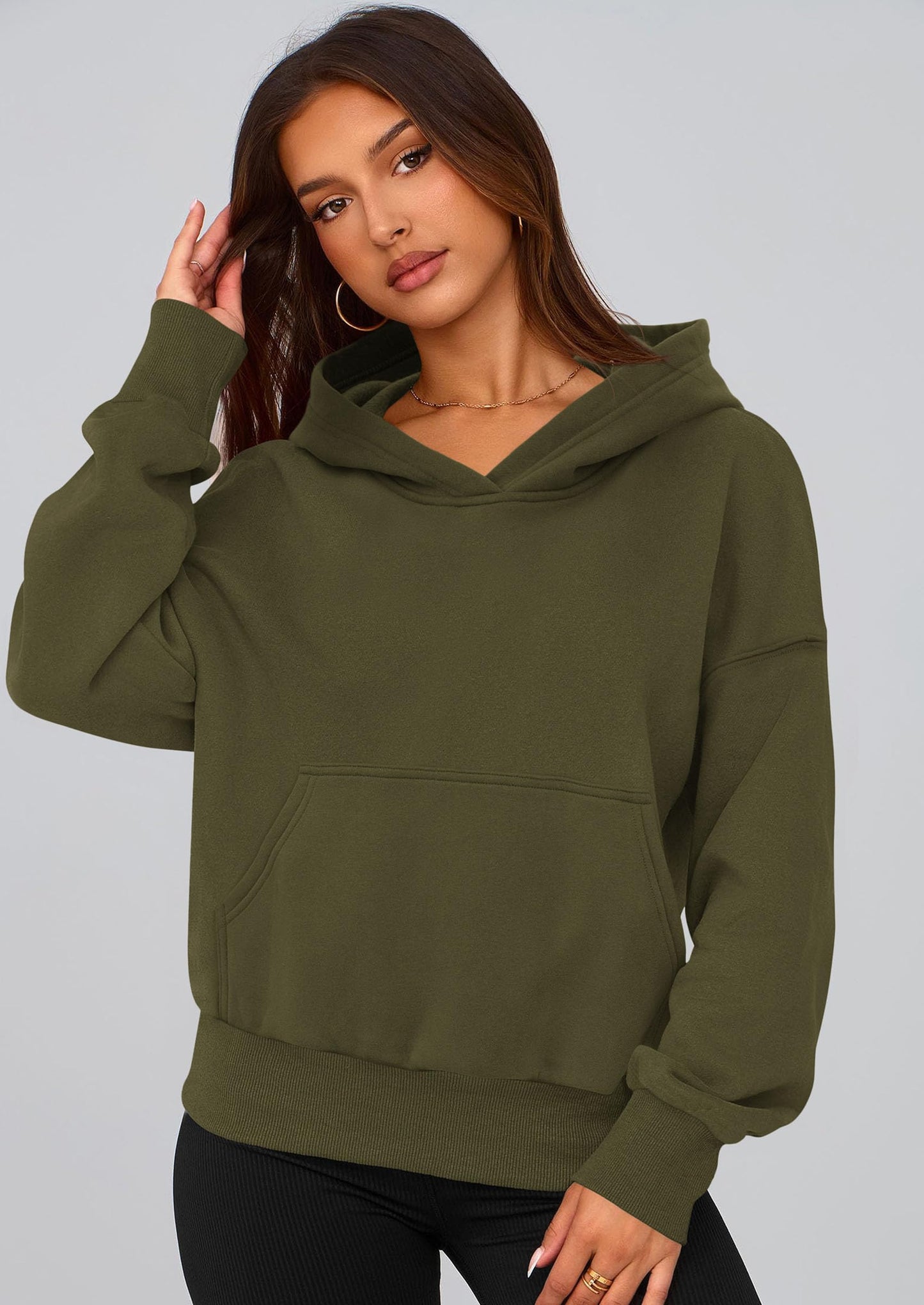 PRETTYGARDEN Women's 2026 Fall Hooded Sweatshirts Long Sleeve Half Zip Cropped Hoodies Pullover Winter Fashion Clothes