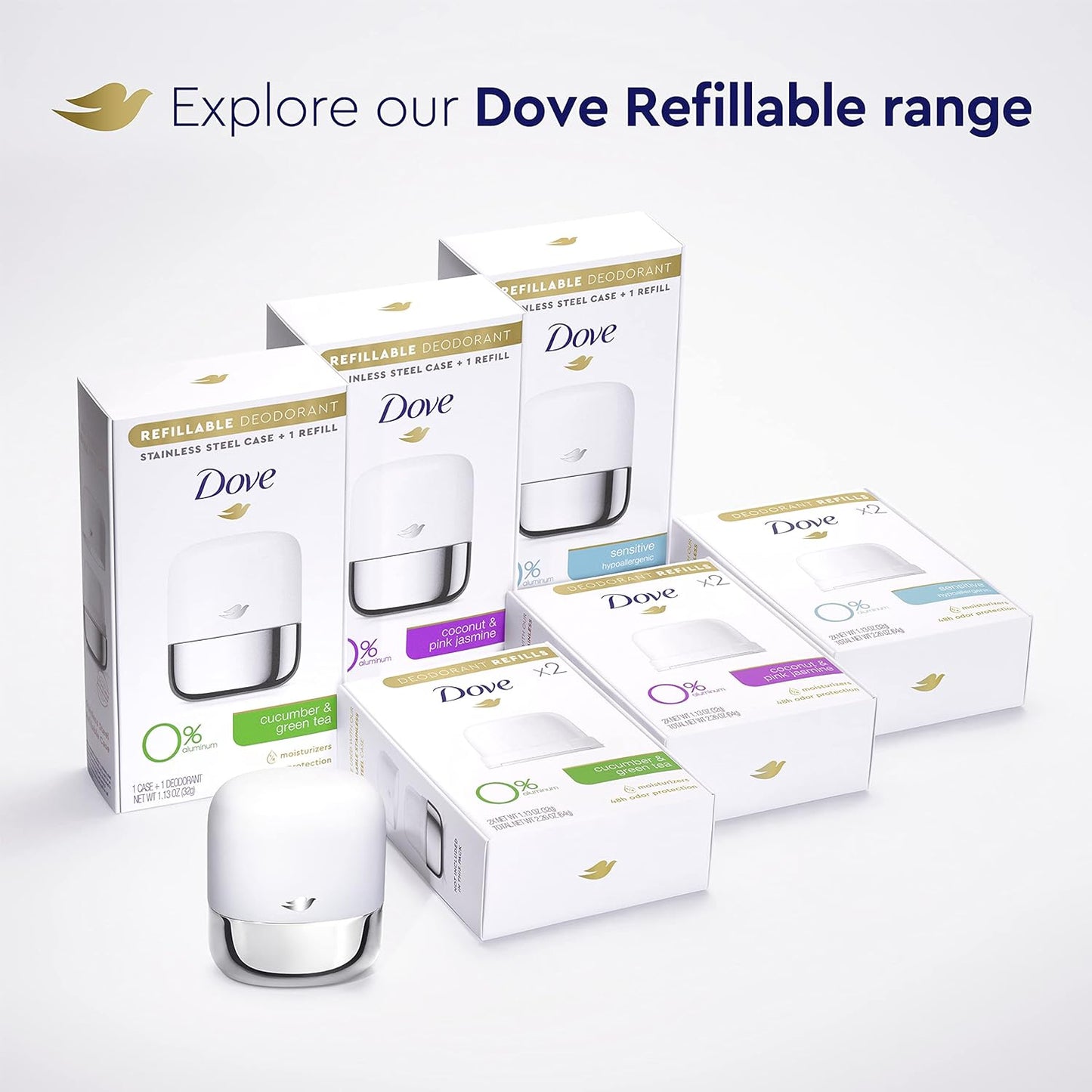 Dove Deodorant 2.6 Ounce Invisible Solid Sensitive Skin (76ml) (6 Pack)