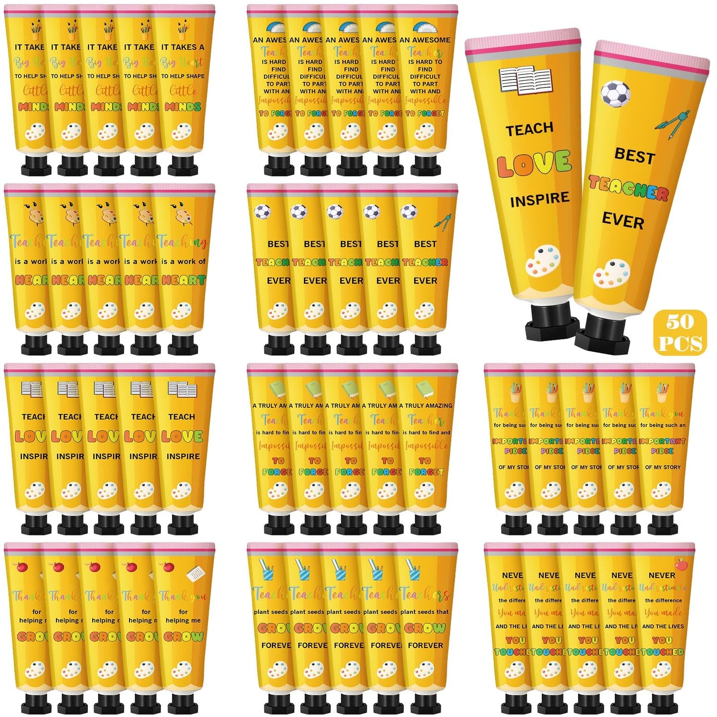 Leelosp 50 Pcs Teacher Appreciation Gifts Bulk Hand Cream Set Travel Size Thank You Gifts for Teachers Coworkers Graduation & End of Year Party Favors 2026 Teacher Appreciation Week