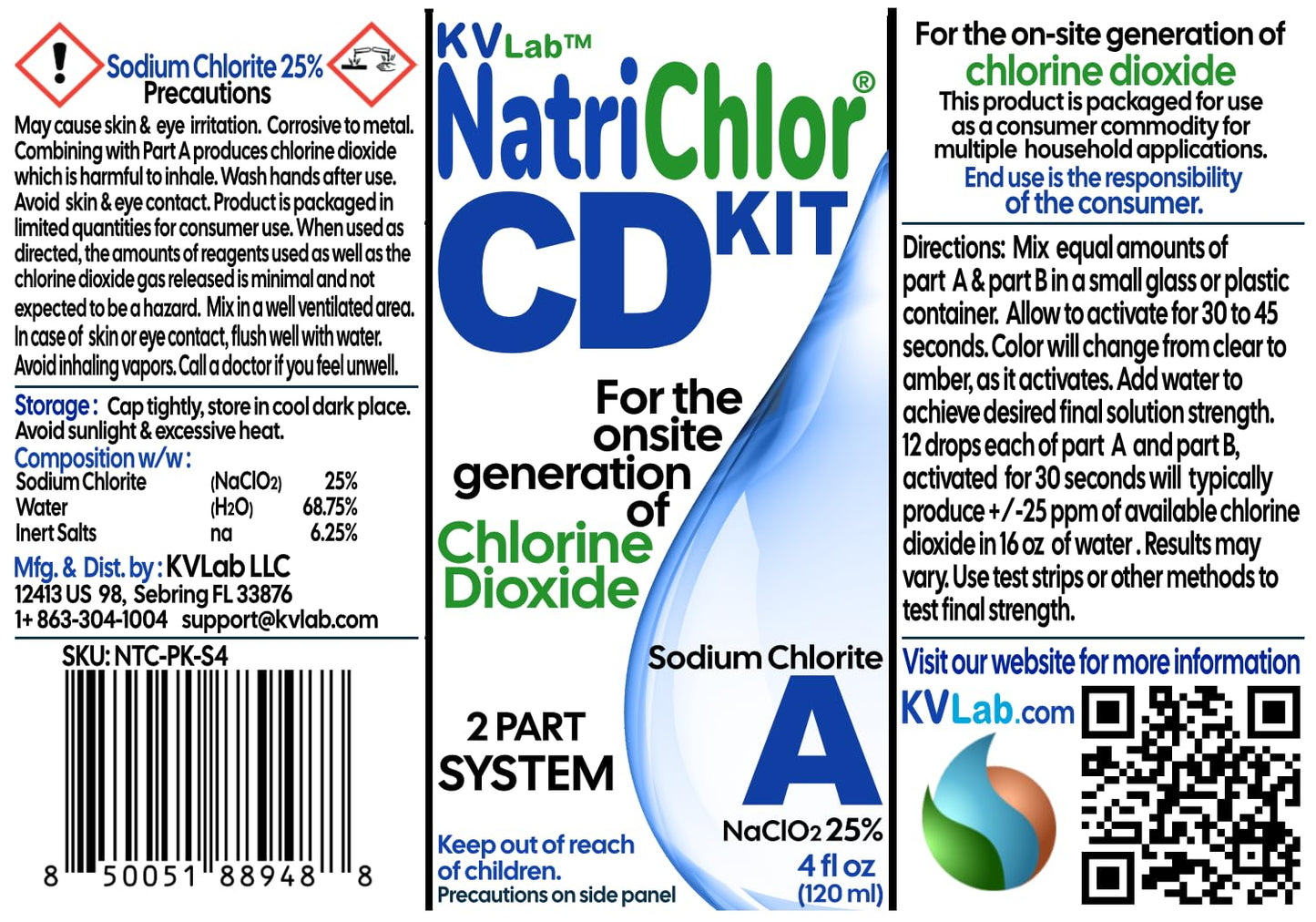 The Original NatriChlor CD Set w/Accu-Drop Bottles HCL Extra Large Size (8 oz Total)