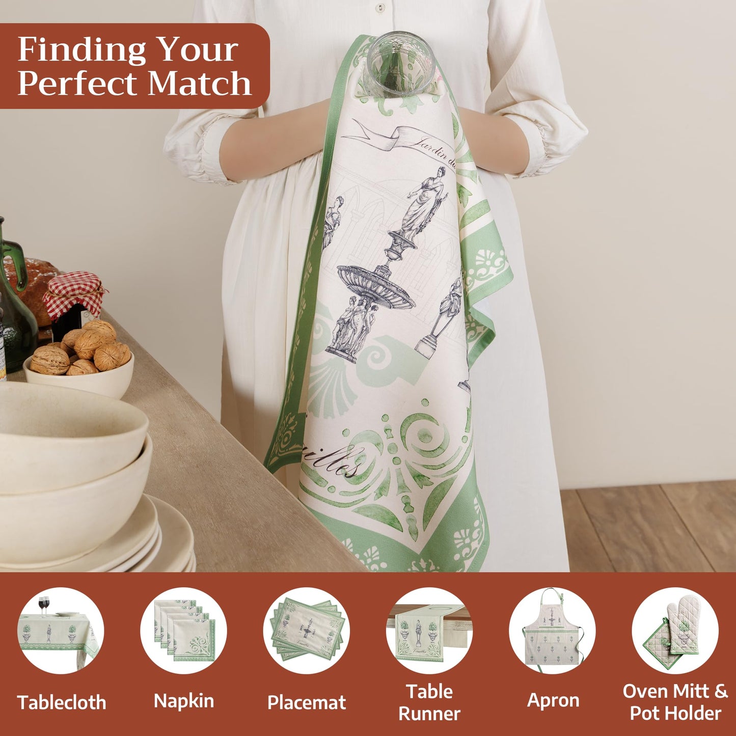 Maison d' Hermine Kitchen Towels Set of 2 Reusable 100% Cotton 27.50" x 20"