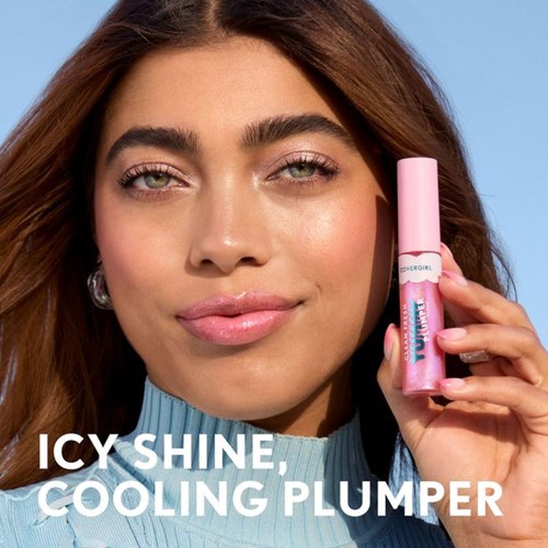 Covergirl Clean Fresh Yummy Gloss, 880 Merry Kissmass, Plumper Gloss, Shiny Gloss, Vegan Formula, Volumizing Lip Plumper, Easy to Apply, Minty Flavor, 0.33oz
