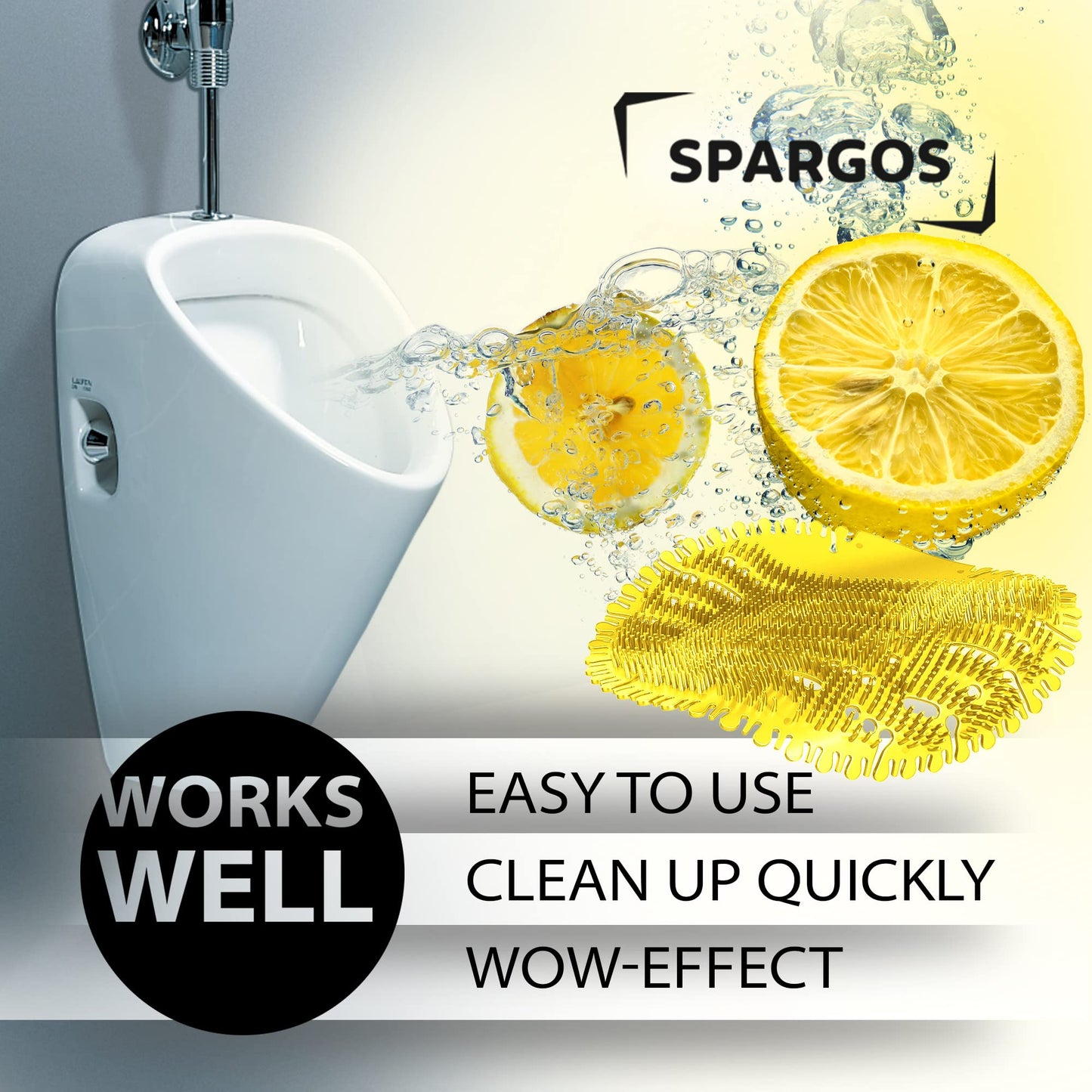 Spargos Urinal Screen Deodorizer, 50 Pack Cakes and Pads